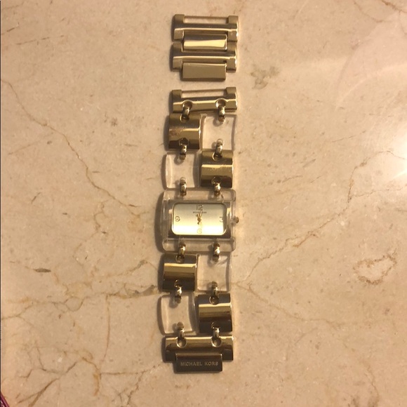 Michael Kors gold and clear acrylic watch. - Picture 5 of 6